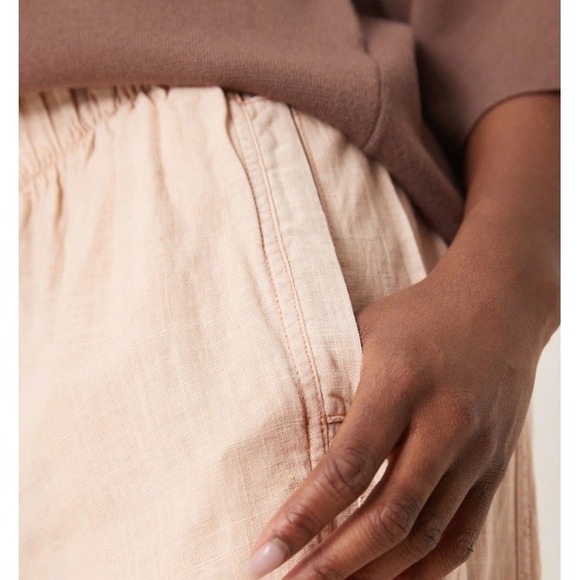 Free People days end linen pull-on pants in sand dollar Size XL Comfort Summer - Picture 4 of 14